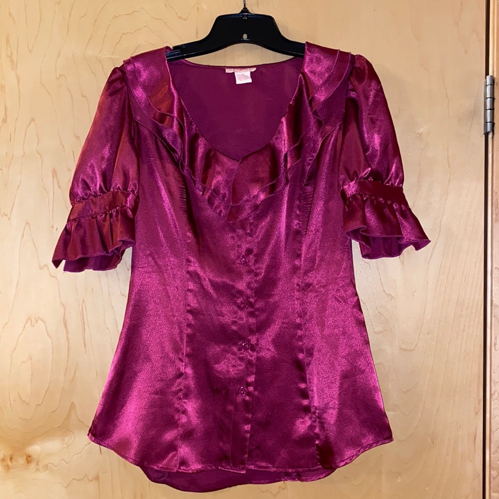 Candie’s magenta blouse
